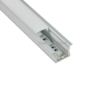 10 Rinkiniai/Daug T Anoduoto LED aliuminio korpusas AL6063 Aliuminis led profilis LED aliuminio Kanalo profil skirtas embedded grindų apšvietimas