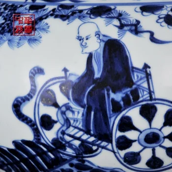 Jingde zhen senovinė keramika, porceliano vaza juanių mėlyna ir balta apdaila šiuolaikinio gyvenimo kambario, Namo Baldų senas apdaila