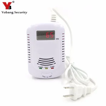 Yobang Saugumo Plug-In Degiųjų Dujų Detektoriaus Signalo Jutiklis su Balso Įspėjimo,Skaitmeninis Ekranas ir 9-Voltų Baterija Atsargine
