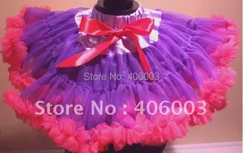 Karšto parduoti didmeninės kūdikių mergaičių sijonai gimtadienio tutu sijonas pettiskirt violetinė+hot pink