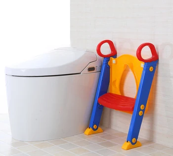 Kūdikių tualeto sėdynė mokymo baseino pamišęs kopėčių lankstymo tualeto kėdė Bambino vaikiškų sėdynių treneris