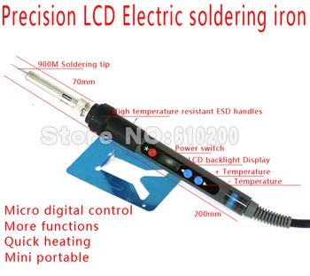 Tikslumo Backlight LCD Skaitmeninis Reguliuojamas Švino Elektros lituoklio ESD Mini Litavimo stotis 220V, 90W ES Plug