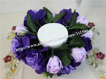 SPR-tamsiai violetinė 10vnt/daug vestuvių kelių sukelti dirbtinės vestuvių stalo rožių gėlių siena centro gėlių kamuolys apdaila