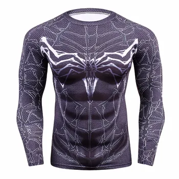 Crossfit fitnes body building Drabužių Suspaudimo Marškinėliai Vyrams 3D Spausdinti marškinėliai Raglan ilgomis Rankovėmis Cosplay Kostiumų Viršūnes Vyras