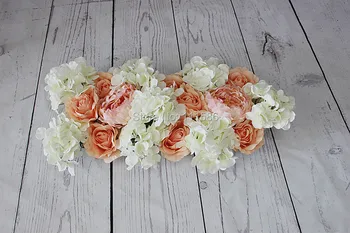 Vestuvinė arka ir eilės kelių švino gėlių 10vnt/daug vestuvių stalo puošmena kamuolys apdailos gėlių sienos fone nemokamas pristatymas