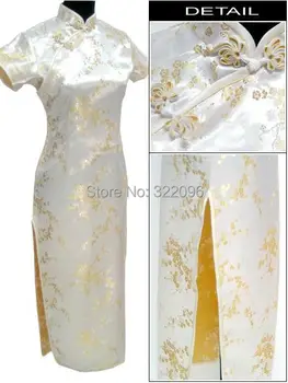 Šanchajaus Istoriją Naujų Lengvųjų Aukso vakarinę suknelę ilgai qipao Suknelė tradicinių cheongsam Moterų qipao suknelė