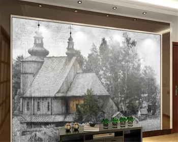 Beibehang tapetų sienos, 3 d Premium Šilko Tapetai Ranka pieštas Pilka Abstrakčiai Svajonė Kaime tapetai kambarį