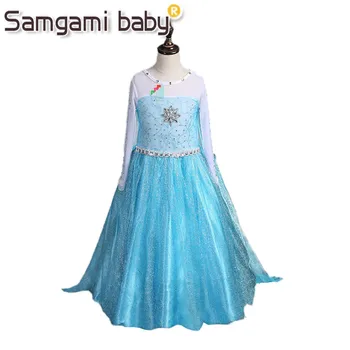 SAMGAMI KŪDIKIŲ iki 2018 m. Vasaros Stiliaus Mergina Suknelė Princesė Elsa Suknelė Vaikų Helovinas Sniego Karalienė Cosplay Kostiumų Kūdikių Bamblys Vaikai