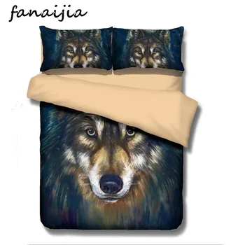 3d wolf duvet cover set Positioning printing bedding set for us king queen size 3pcs Bedclothes bad linen