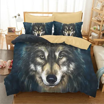 3d wolf duvet cover set Positioning printing bedding set for us king queen size 3pcs Bedclothes bad linen