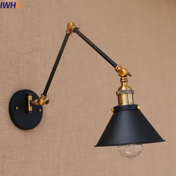 IWHD Sūpynės Ilgos Rankos Sienos Šviesos diodų (LED) Lampen Valgomasis Kambarys Palėpėje Stiliaus Pramonės Derliaus Sienos Lempos Sconce Aplikacijos Murale