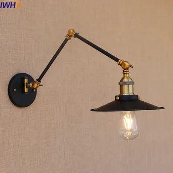 IWHD Sūpynės Ilgos Rankos Sienos Šviesos diodų (LED) Lampen Valgomasis Kambarys Palėpėje Stiliaus Pramonės Derliaus Sienos Lempos Sconce Aplikacijos Murale