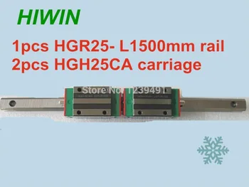 1pcs HIWIN linijinės vadovas HGR25 -L1500mm su 2vnt linijinis vežimo HGH25CA CNC dalys
