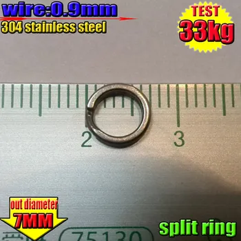 M. žvejybos masalas 0,9 mm*išorinis diametras 7mm 200pcs/daug split ring geriausias nerūdijančio plieno