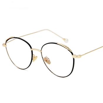 Madingas apvalūs akiniai diskinės Metalo lydinio akinius moterims, Trumparegystė rėmo recepto Gražūs akinių rėmeliai