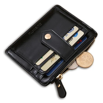 Daugiafunkcinis Vyrų odos monetų piniginė su užtrauktuku mažos piniginės hasp kortelės turėtojui, žmogui pinigų maišas, 3 spalvų