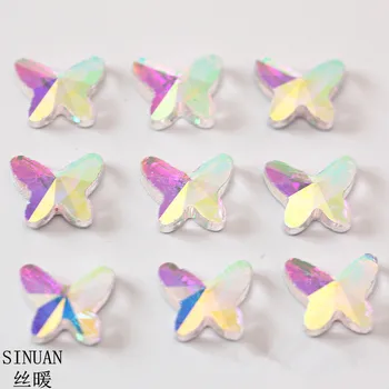 SINUAN Nagų Dailės kalnų krištolas Klijai-Dėl Masės Cristal Crystal Ab Akmenys Ir Kristalai Amatų Drugelis Flatback 
