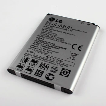 Naujas Originalus LG BL-52UH Baterija LG Dvasia H422 D280N D285 D320 D325 DUAL SIM H443 Pabėgti 2 VS876 L65 L70 MS323 2040mAh