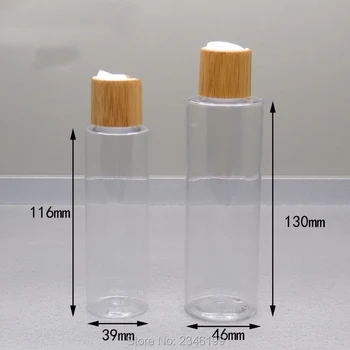 100ML 120ML 200ML 10&20pcs/lot DIY Empty Cosmetic Emulsion Bottle, Plastic Clear Toner Bamboo Container, PET Cosmetic Bottle