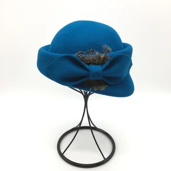 Palydovė bžūp vestuvių Bažnyčioje Oficialų skrybėlę rudenį, žiemą, moterų vilnos beretė Britų stiliaus Kietas retro Hypotenuse dailininko bžūp