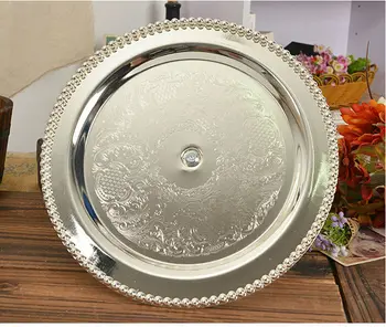 Skersmuo 27cm apskritas sidabro spalvos metalo tortas stovi Desertas plokštės tortas disply visos tortas dekoravimo įrankiai, virtuvės reikmenys SG013
