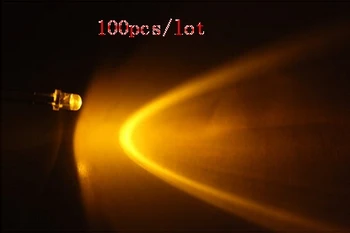 100vnt/daug Vandens, Aišku, Per Skylę 3MM Geltona Žvakė LED Diodų Mirgėjimas