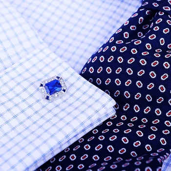 KFLK Papuošalai marškinėliai cufflink už mens dovana Prekės manžetai mygtuką Kristalų vestuvių manžetai nuorodą Aukštos Kokybės Mėlyna abotoadura Nemokamas Pristatymas