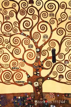 Aukso tapybos Gyvybės Medis Stoclet Frizas Gustav Klimt Aliejus, dauginti, Rankų darbo, Aukštos kokybės
