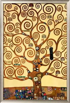 Aukso tapybos Gyvybės Medis Stoclet Frizas Gustav Klimt Aliejus, dauginti, Rankų darbo, Aukštos kokybės