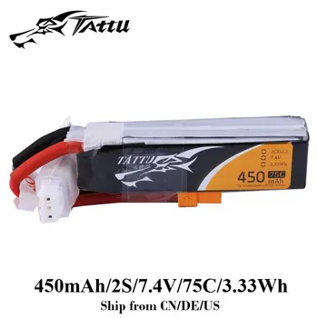 TATTU Lipo Baterijos 7.4 v 450mAh Lipo 2s 75C RC Baterija XT30 Plug Baterijas Mini Drone Quadcopter Dron UAV RC Automobilių FPV 120 Dydis