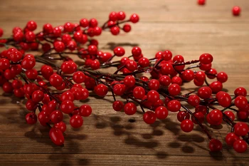 90cm PE Uogų Raudonų Vaisių augalų Uogos Dirbtinių Gėlių raudonųjų vyšnių šakas Gėlių Kalėdų Dekoratyvinis