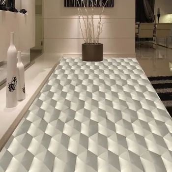Nemokamas Pristatymas Modernus 3D geometrinis abstraktus modelis grindų tapetai miegamajame, virtuvės puošmena, neslidžia lipnia grindų sieniniai