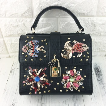 Prabangus diamond gėlių karosas modelis black box formą moterų entire pečių maišą rankinės ponios crossbody messenger bag rankinė
