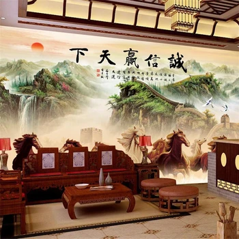Beibehang papel de parede para quarto Užsakymą tapetai Sąžiningumas laimi pasaulio arklių sėkmės fojė office fonas