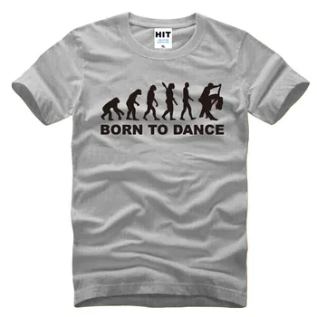 Evoliucija Šokių Gimė Šokio Kūrybos Spausdinti vyriški T-Shirt Marškinėliai Vyrams 2016 Naujas Trumpas Rankovės O Kaklo Medvilnės Atsitiktinis Viršų Tee