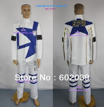 Tokusou Sentai Dekaranger Deka Pertraukos Balta cosplay kostiumų mėlyna versija