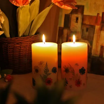 Vieną Viko Nekilnojamojo Vaško Žvakė su Vanile Kvepiančių Rankų Įspaudų 3x5 Cm