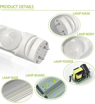 Nemokamas Pristatymas Karšto Pardavimo Geros Kokybės T8 Indukcijos LED Vamzdis Šviesos 600mm Infraraudonųjų spindulių jutiklį, led lempa 3000K/ 4500K./6500K