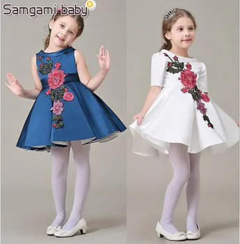 SAMGAMI KŪDIKIŲ Vasaros Mergaitės Suknelė Dizaineris Prekės Vaikams Naujų Vaikų Drabužių Gėlių Princesė Vestuves Vaikų Ristmas Mergina