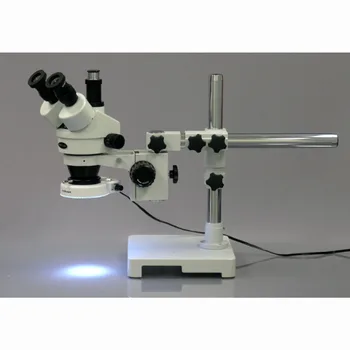 Trinokulinis Zoom Stereo Mikroskopas--AmScope Prekių 7X-45X Trinokulinis Zoom Stereo Mikroskopas su Boom Stendas su 80 LED Šviesos