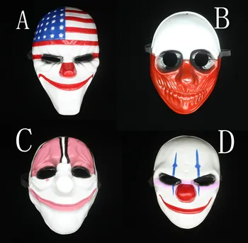 Mokėjimo diena 2 Kaukę Dallas kaukė/Vilkas/Grandines/Hoxton cosplay helovinas siaubo klounas, kaukė etapuose masqueradeCarnaval Kostiumas vyrams