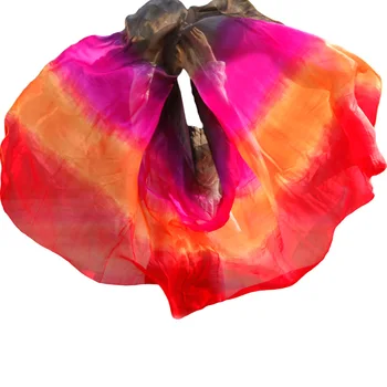 2018 dizaino, nekilnojamojo šilko pilvo šokių šydas, pigūs šokių vualiai,tari perut kostum šydas, didmeninė 250*114cm Black Rose Oranžinė raudona