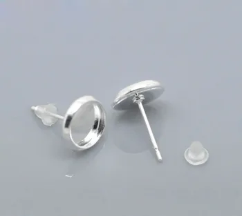 Didmeniniams, Earstud Komponentai sidabro padengtą, Trinkelėmis 10mm