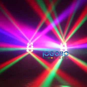 Kinijos Elektronikos Rinkos 8x10W Profesinės DMX512 Voras Šviesos LED Etape Teatro Garso Aktyvus MovingHead Strobe Šalis, Matyti, Lempos