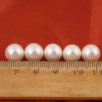 100vnt/daug 4-12 mm apvalių perlų perlų imitacija, perlų balta skylė ranka Pusė skylę BK019