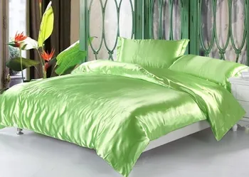 7pcs Geltona žalia šilko patalynės rinkinys satin lakštai Cal karalius ir karalienė visiškai twin dydžio antklodė antklode padengti įrengtas lova maišelį lovatiesės