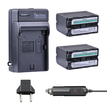 Tectra 2pcs NP-F960 NP-F970 Camera Battery + Digital Charger For SONY NP F960 F970 F950 F330 F550 F570 F750 F770 MC1500C 190P