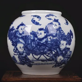 Namų Baldų mados papuošalai rankų darbo dažytos vazos mėlynos ir baltos porcelianinės Jingdezhen keramikos vaikams