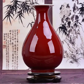 Jingdezhen keramikos Lang Hong atidaryti granatų Vaza Apdailos šiuolaikinio gyvenimo kambario dekoratyvinis rankdarbiai