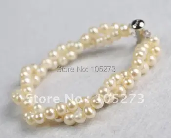 Nemokamas Pristatymas Žavinga Perlų Apyrankė AA 7-8MM Baltos Spalvos, Originali Gėlavandenių Perlų Papuošalai natūralių perlų didmeninė papuošalai